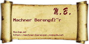 Machner Berengár névjegykártya